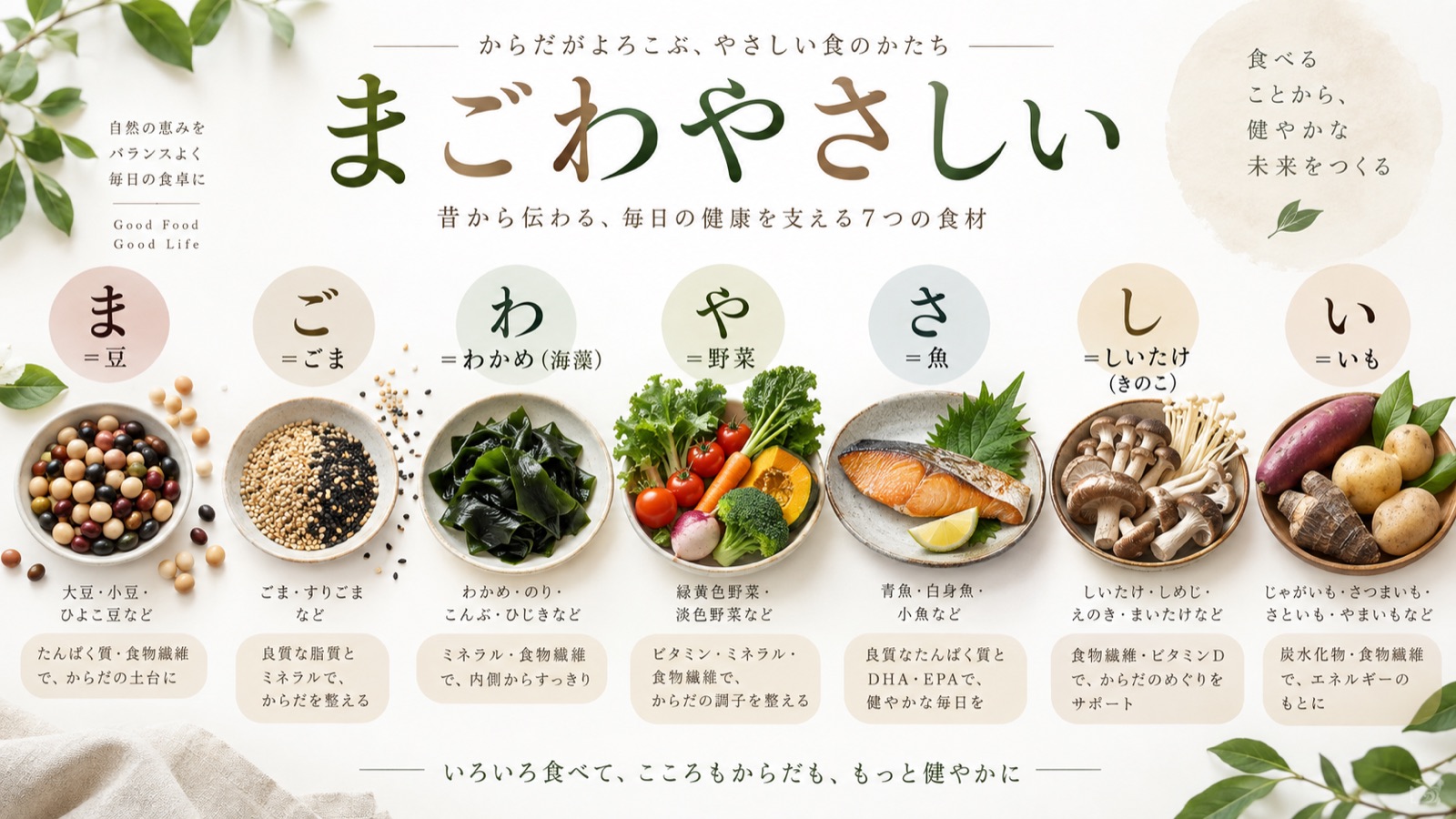 まごわやさしいの7つの食材