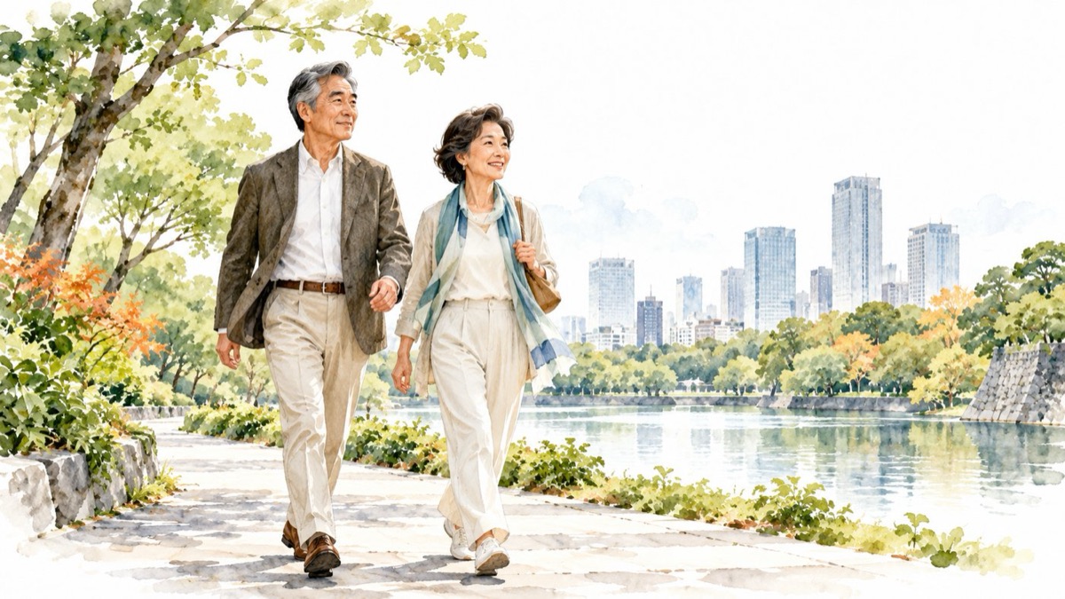 散歩するご夫婦のイメージ